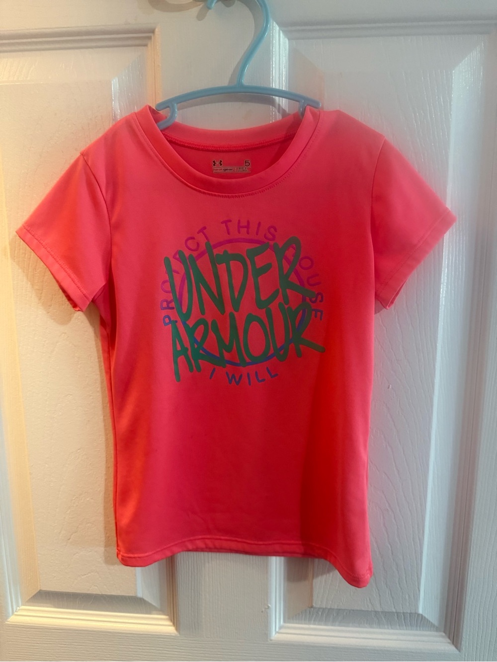 Under Armour Hot Pink Girls' Short Sleeve Logo Tee